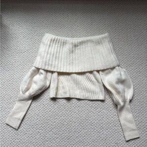 Anthropologie Off-Shoulder Sweater in Cream